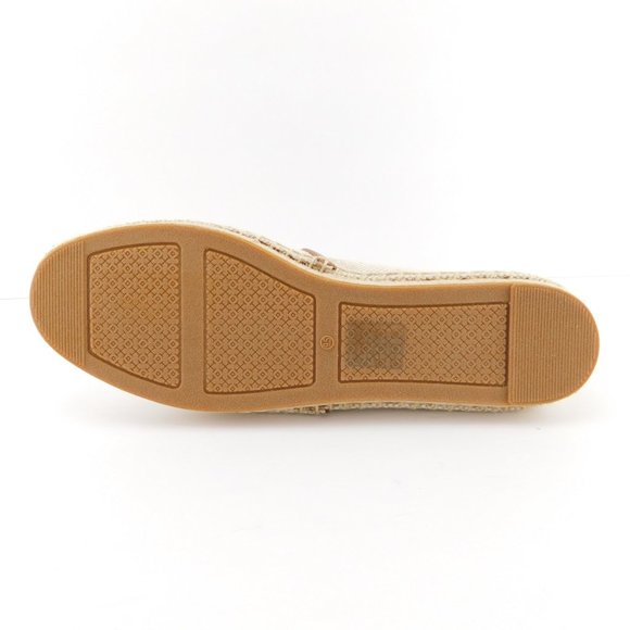 New TORY BURCH Natural Beige Tan Canvas Logo Slip-on Flat Espadrilles 9.5 - Picture 6 of 7